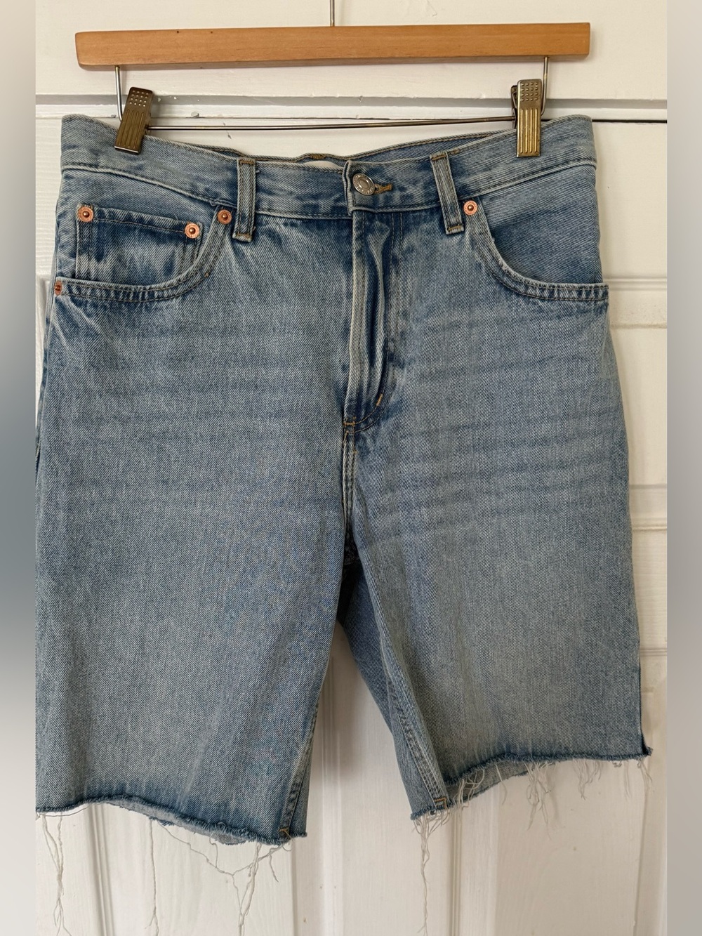Mango Light Blue Denim Bermuda Shorts